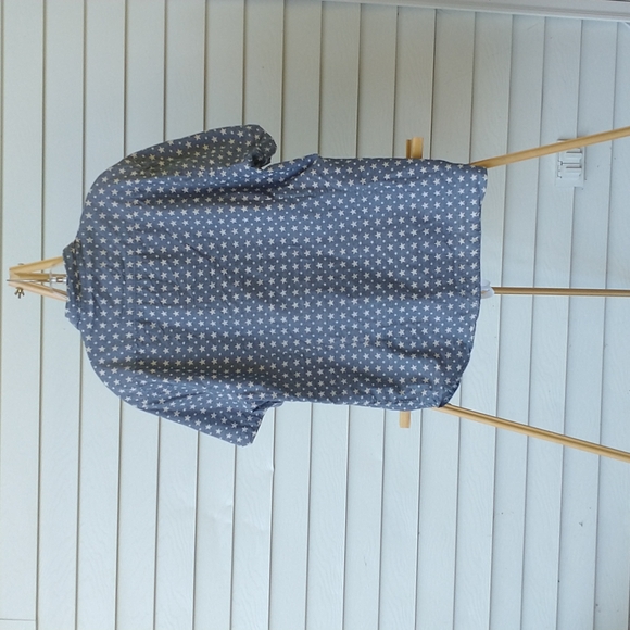 Vintage Artistry in Motion Blue Star Print Button Down 100% Cotton Size XL - Picture 2 of 5